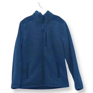 PRANA Men's Plymouth Rock Fleece Nautical Blue Jacket Full-Zip-Up Size Large.